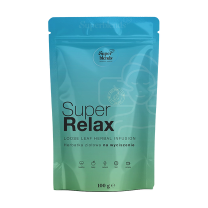Super RELAX — turkusowa torebka 100 g, herbatka ziołowa
